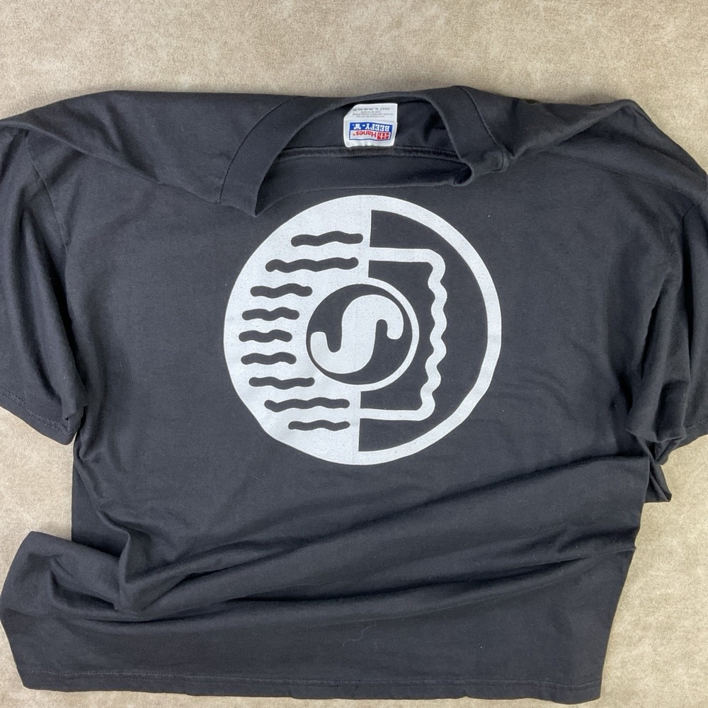 Vintage Shure T-Shirt Microphone Graphic Tee Y2K Hanes Black Sz XL Music